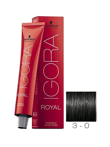 Краска для волос темный коричневый натуральный - Schwarzkopf Igora Royal 3-0